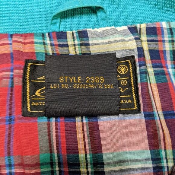 Eddie Bauer VTG 90s Teal Flannel Lined Jacket Men's Spring Coat Grandpa Medium - Picture 9 of 12